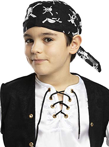 Funidelia | Pañuelo Pirata Negro para niño y niña ▶ Corsario, Bucanero - Multicolor, Accesorio para Disfraz