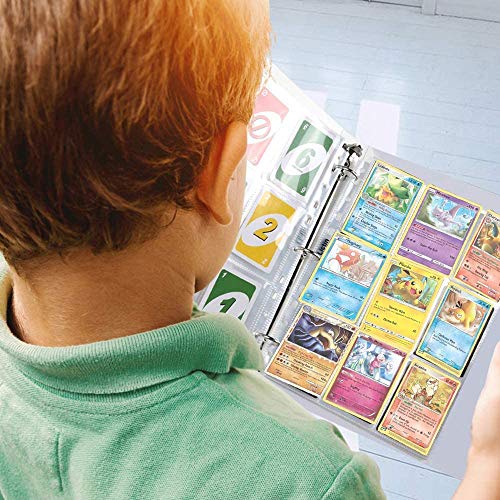 Funmo-Pokemon Trading Cards Album,540 Bolsillos de Cartas Almacenamiento,Funda para Cartas con Bolsillos de Doble Cara,30 páginas de Álbum de Fundas