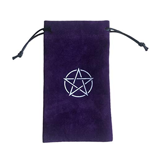 Geneic Pentagram Tarot Mantel con bolsa de terciopelo Altar Tarot Tela Divinación Astrología Juego de mesa Pentáculos Vintage Card Pad