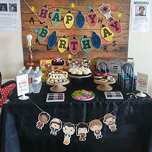 Ginkago Decoración de cumpleaños Set, Cake Happy Birthday Banners & Birthday Cake Cupcake Toppers & Globos de Látex Pary Supplies para Fiesta temática Infantil (B)