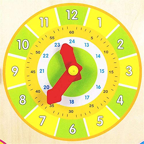 Gobus Puntero de Madera Reloj Digital Desarrollo Educativo Juguete para Que los niños aprendan Calendario, Hora, Fecha, Días laborables, Tiempo y Estaciones