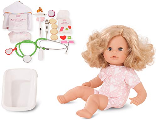 Götz 1816063 Cosy Aquini Be A Doctor Doll - 33 cm Bathing Baby Doll with Blonde Hair and Blue Sleeping-Eyes - Suitable Agegroup 3+