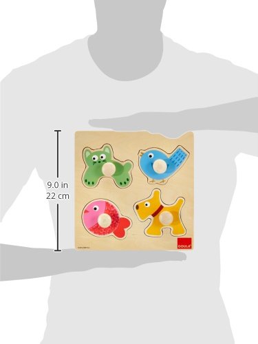Goula Puzzle de madera con pivotes grandes para mejor agarre de los bebes , color/modelo surtido