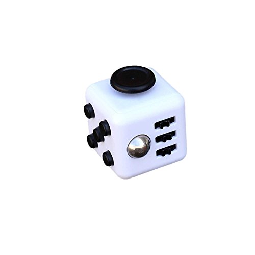 GreenBee Cubo antiestres, Fidget Cubes, Fidget Toys, Juguetes antiestres con 6 módulos relajantes. (Blanco)