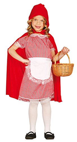 Guirca - Disfraz de Caperucita con vestido y capa, para niños de 5-6 años, color rojo (81205)