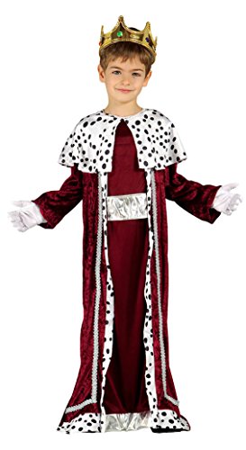 Guirca- Disfraz infantil de Rey Mago, Color rojo, 7-9 años (42427.0)