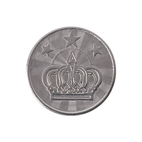 Gwxevce 10pcs 25 * 2mm Token de Juego Juego de Arcade de Acero Inoxidable Moneda Pentagram Crown Tokens