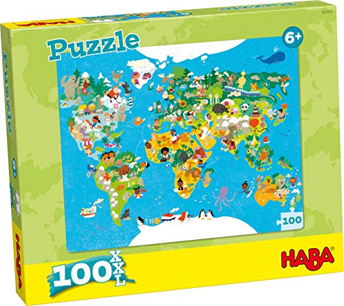HABA-302003 Puzzle Mapamundi Puzle Infantil, Multicolor (302003)