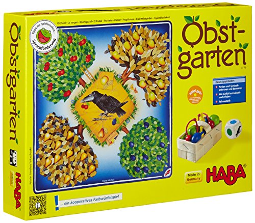HABA 4170 Obstgarten - Juego de mesa con dados y frutas [Importado de Alemania]