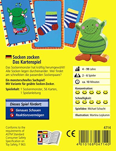 HABA 4714 Socken zocken - Juego de Cartas Infantil con Calcetines (en alemán)