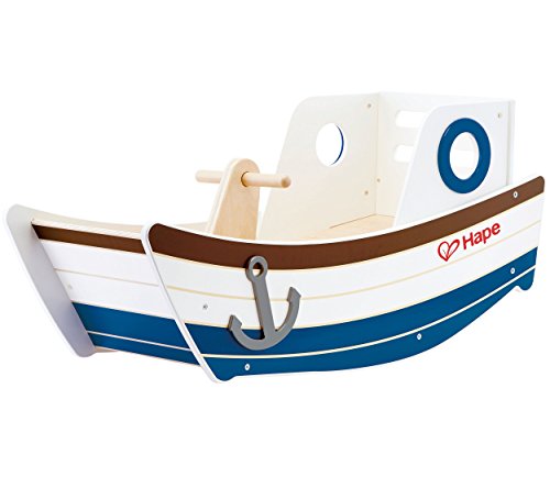 Hape- Rocking Boat Toy (Multi-Colour) Barca balancín, Multicolor (Barrutoys E0102)