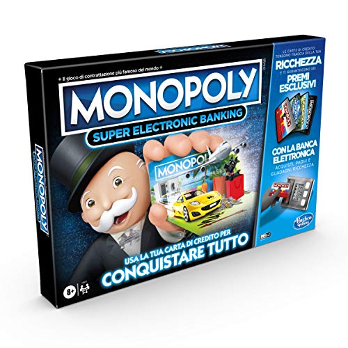 Hasbro Monopoly Super Electronic Banking (Juego en Caja con Lector electrónico Hasbro Gaming, versión en Italiano)