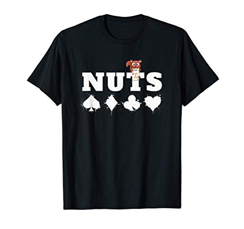 Hombre Diseño de póquer Ardilla Nuts Juego de cartas de póquer de Camiseta