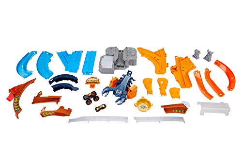 Hot Wheels Monster Trucks Escorpión súper impulso, pistas de coches de juguete (Mattel GNB05)