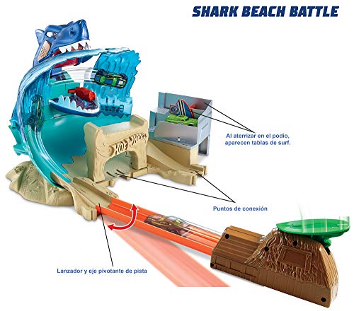 Hot Wheels - Pista de coches Tiburón Megadestrucción - (Mattel FNB21)
