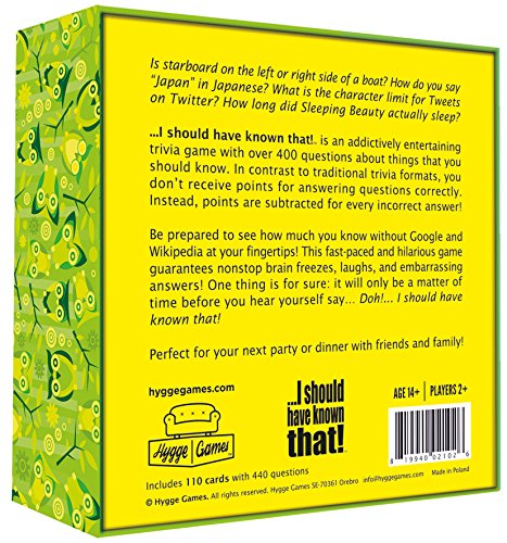 I should have known that. 21026 "About Things You Oughta Know. Trivia Card Game