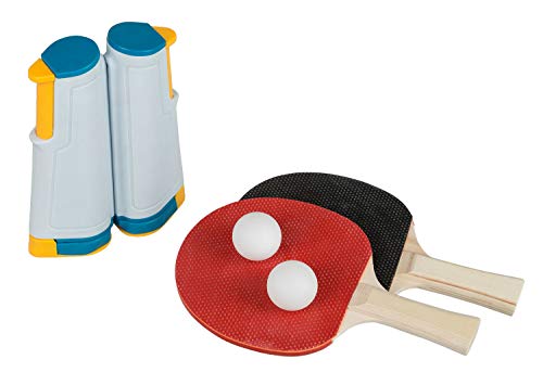 Idena 40204 - Juego de Ping Pong con Red, Dos paletas y Dos Pelotas, para un Montaje fácil en la Mesa, Viajes, Vacaciones o en el jardín