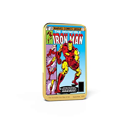 IMPACTO COLECCIONABLES Marvel Comics Iron Man, Lingote bañado en Oro 24 Quilates - 'The Hammer Strikes' #126