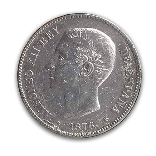 IMPACTO COLECCIONABLES Monedas Antiguas - España 5 Pesetas de Plata 1877/81. Alfonso XII sin Barba