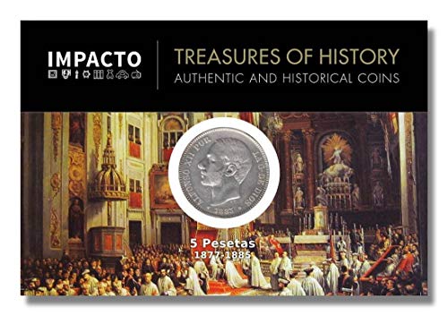 IMPACTO COLECCIONABLES Monedas Antiguas - España 5 Pesetas de Plata 1882/87. Alfonso XII con Barba