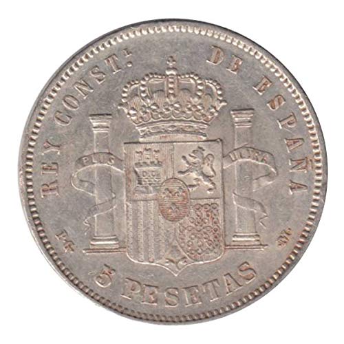 IMPACTO COLECCIONABLES Monedas Antiguas - España 5 Pesetas de Plata 1888/92. Alfonso XIII. Pelón