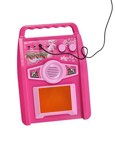ISO TRADE Guitarra eléctrica + Amplificador + Micrófono con Soporte de Color Rosa para niñas 4709