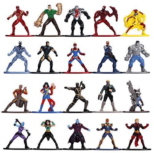 Jada - Set 20 Nano Figuras de Personajes Marvel de la película Avengers Civil War, en Metal Fundido a Presión, Licencia Oficial, 4 cm, Coleccionismo, para Niños a Partir de 8 Años y Adultos