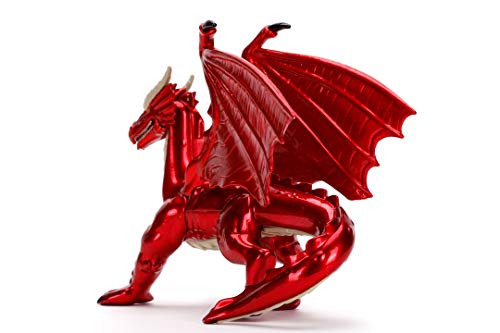 Jada Toys- Dragones y Mazmorras NanoFiguras 4cm, En Metal, Enano Clérigo, Elfo Rogue, Tiefling Paladin, Guerero Humano, Dragón Rojo, Ideal para Coleccionsimo