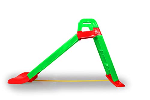 Jamara- Tobogán Funny Slide Verde – de plástico Resistente, caño Antideslizante para aterrizajes Suaves, peldaños Anchos y Asas de Seguridad, Cuerda de estabilización, Color (460502)