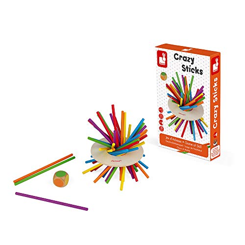 Janod - J02695 - Juego de habilidad Crazy Sticks de madera para niños a partir de 3 años