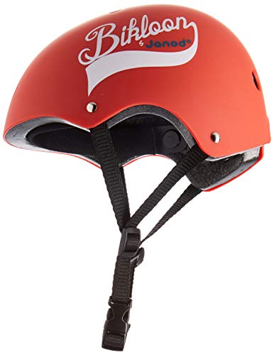 Janod - J03270 - Casco de color rojo, talla S, ajustable de 47 a 54 cm, con 11 orificios de ventilación para niños a partir de 3 años