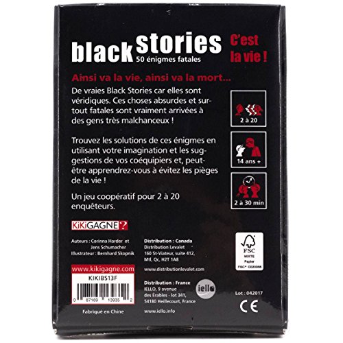Juego de 3 juegos Black Stories: C'est la Vie + Fantástico + Black Stories 4 + 1 Yoyo Blumie.