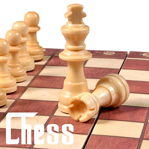 Juego de ajedrez-tablero de ajedrez de madera magnético plegable ligero adecuado para niños y adultos