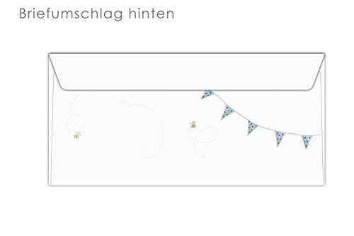 Juego de papel de carta para niños "POST für Dich", 20 hojas DIN A4 con líneas, incluye 20 sobres impresos, para niños y niñas