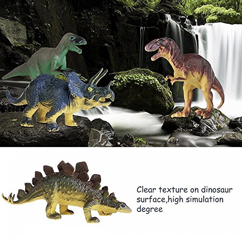 JZK 6 Conjunto Surtido Dinosaurio de Juguete Figuras Triceratops pterodáctilo estegosaurio Allosaurus tirano-saurio Rex, Juego portátil para niños Regalo de cumpleaños para niños niñas niños