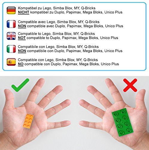 Katara Juego De 520 Ladrillos Creativos En Caja Con Placa De Construcción 100% Compatibles Con Lego Classic, Sluban, Papimax, Q-bricks, Color Naranja (1827) , color/modelo surtido