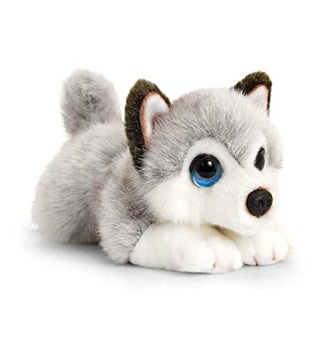 Keel Toys SD2520 - Cachorro de Peluche (32 cm), Color Gris y Blanco