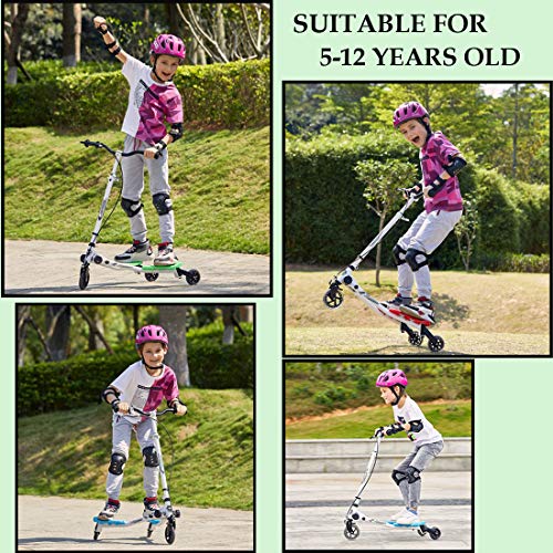 keland Patinete Niños Patinete de 3 Ruedas Plegable con Manillar Ajustables 75-85cm para Niños y Niñas, Freestyle Stunt Scooter Y Fliker Scooter para niños