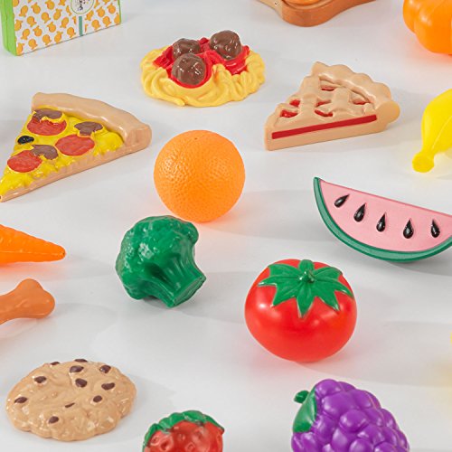 KidKraft 63509 Surtido de comida de juguete con 30 piezas de alimentos, juego de imitación para niños con accesorios incluidos