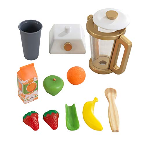 KidKraft - Kit de juguetes de madera para hacer batidos para cocina de juguete (accesorio para cocinas de juguete), Color Metálico (53537)
