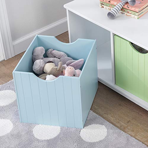 KidKraft Nantucket Banco de Madera con 3 cajones/contenedores/cestas de Almacenamiento, Muebles de Dormitorio para niños, Multicolor (Pastel)
