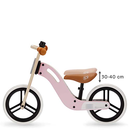 Kinderkraft Bicicleta sin Pedales UNIQ, Ultraligera, de Madera, 2+ Años, Rosa