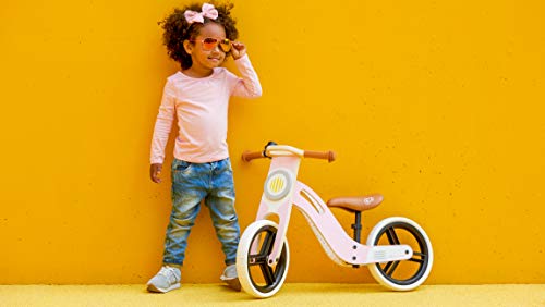 Kinderkraft Bicicleta sin Pedales UNIQ, Ultraligera, de Madera, 2+ Años, Rosa