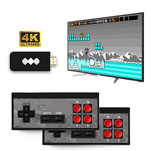 Kitabetty Consola de Juegos Retro, Consola portátil de Videojuegos HDMI Y2 HD Consola de Juegos de TV inalámbrica, Videojuegos Plug and Play, Juegos clásicos incorporados 568