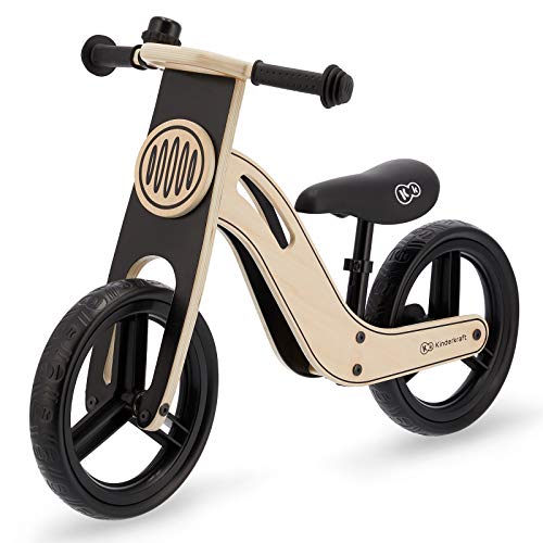 kk Kinderkraft Bicicleta sin Pedales UNIQ, Ultraligera, de Madera, 2+ Años, Negro, Unisex bebé, 83 x 40 x 54 cm