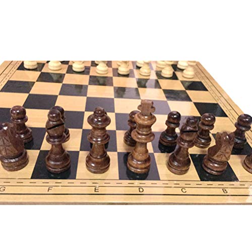 LAOZZI Tablero de ajedrez, Juegos de ajedrez, Juego de ajedrez de Madera, Tablero de ajedrez de Viaje Plegable, Juego de Mesa de borradores, Juegos educativos y Juegos de Mesa y Juegos Tradicionales