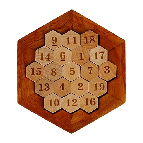 Larcele Hexágono Matemático de Madera Puzzle numérico Sudoku Juego de Mesa FWPP-01