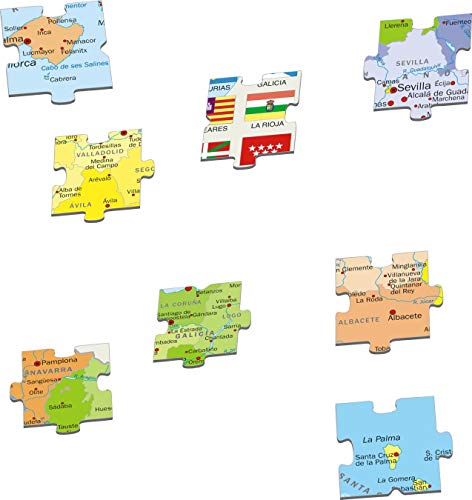 Larsen K85 Mapa político de España, edición en Español, Puzzle de Marco con 70 Piezas