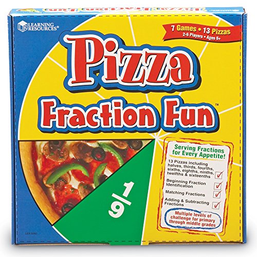 Learning Resources- Divertido Juego de fracciones Pizza Fraction Fun, Color (LER5060)