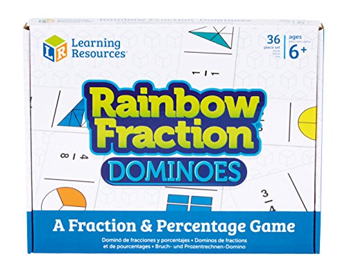 Learning Resources- Fichas de Dominó con Fracciones Rainbow Fraction, Color, Talla Única (LSP2503-UK)
